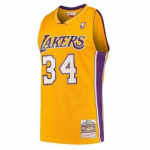 Mitchell & Ness Los Angeles Lakers Light Gold - Suurus Shaquille O'Neal - Suurus M (SMJYGS18179-LALLTGD9 T-s&auml;rgid)