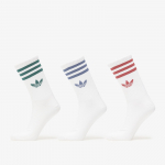 adidas 3-Stripes Crew Socks 3 Pairs White/ Preloved Ruby/ Preloved Ink- Collegiate Green - Suurus M (KT1690 Sokid)