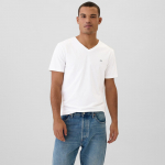 GAP Micro Logo Vneck Tee White Global - Suurus M (502020-02 T-s&auml;rgid)