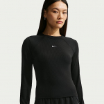 Nike Sportswear Chill Knit Women's Tight Long-Sleeve Ribbed Top Black/ Sail - Suurus M (IF0236-010 T-s&auml;rgid)