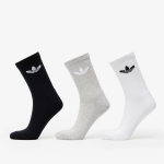 adidas Trefoil Cushion Crew Sock 6-Pack Black/ White/ Medium Grey Heather - Suurus M (IJ5620 Sokid)