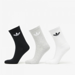 adidas Originals Trefoil Cushion Crew Sock 3-Pack White/ Medium Grey Heather/ Black - Suurus M (IJ5614 Sokid)