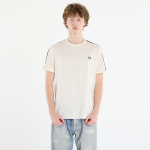 FRED PERRY Contrast Tape Ringer T-Shirt Ecru/ Burntobacco - Suurus M (M4613 42A T-s&auml;rgid)