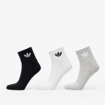 adidas Originals Mid Ankle Sock 3-Pack White/ Medium Grey Heather/ Black - Suurus M (IJ5612 Sokid)