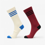 adidas 3 Stripes Textured Crew Socks 2-Pack Cream White/ Preloved Ruby - Suurus M (JC8627 Sokid)