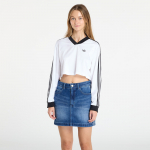 adidas Adicolor Football Jacquard Crop Long-Sleeve Top White - Suurus M (JV9740 T-s&auml;rgid)