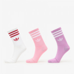 adidas 3-Stripes Crew Socks 3 Pairs Preloved Purple/ Bliss Pink/ White - Suurus M (KT1691 Sokid)