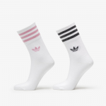 adidas Mid-Cut Glitter Crew Socks 2-Pack White/ Bliss Pink/ Black - Suurus M (HK0301 Sokid)