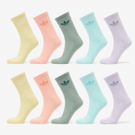 adidas Trefoil Crew Socks 10-Pack Silver Green/ Glow Pink/ Semi Flash Aqua - Suurus M (KS9810 Sokid)