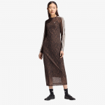 Sukienka adidas Snake Print Maxi Dress Earth Strata/ Aurora Coffee - Suurus M (KX1892 Kleidid)