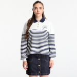 Tommy Hilfiger Roundal Collar Sweatshirt Wide Strp Ecru / Dark Night Navy - Suurus M (WW0WW50036 0FG Džemprid)