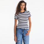 GUESS Ss Cn Michela Striped Tee Blackened Blue/ Cream - Suurus M (W6YI33K4515-SM3S T-s&auml;rgid)
