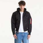 Alpha Industries MA-1 Zip Hood Backprint Black/ Reflective - Suurus M (128113-285 Joped)