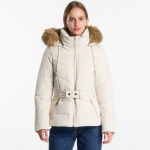 Guess Jeans New Fatema Short Belted Puffer Creme Brulee - Suurus M (W6BL58W4197-G1E0 Joped)