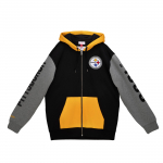 Mitchell & Ness NFL Full Zip Fleece Hoodie Pittsburgh Steelers - Suurus M (FPZP1179-PSTYYPPPBLCK Džemprid)
