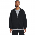 Under Armour Rival Fleece FZ Hoodie Black/ White - Suurus S (1379767-001 Džemprid)