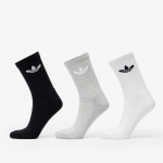 adidas Trefoil Cushion Crew Sock 6-Pack Black/ White/ Medium Grey Heather - Suurus S (IJ5620 Sokid)