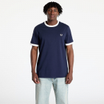 FRED PERRY Taped Ringer T-Shirt Carbon Blue - Suurus S (M4620 266 T-s&auml;rgid)