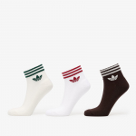 adidas 3-Stripes Ankle Socks 3 Pairs Off White/ Aurora Coffee/ White - Suurus S (KD8257 Sokid)