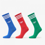 adidas 3-Stripes High Crew Socks 3 Pairs Blue/ Better Scarlet/ Green - Suurus S (KT1689 Sokid)