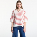 Tommy Hilfiger Multistp Oversized Ss Polo Tee Multi Stp Ecru / Fire Red - Suurus S (WW0WW50026 0E2 T-s&auml;rgid)