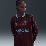 Nike Sportswear Women's Long-Sleeve Jersey Top Burgundy Crush/ Baltic Blue - Suurus M (40-42) (IM7452-652 T-s&auml;rgid)