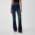 Jeansy GAP 70S Flare High Rise Dk Holzer Jeans Dark Wash - Suurus W25 (406751-00 P&uuml;ksid)