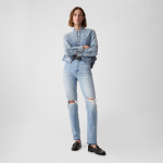 GAP Denim Pants Straight - Suurus High Rise Medium Vintage Destroy - Suurus W28 (570975-00 P&uuml;ksid)