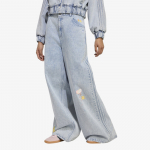 Jeansy adidas x Care Bears Care Bear High Rise Wide Leg Denim Pant Clear Sky - Suurus 30/30 (KQ6748 P&uuml;ksid)