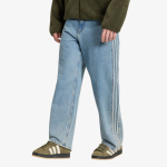 Jeansy adidas Firebird Adicolor Denim Jeans MID-RISE Straight Leg Worn Blue Denim - Suurus 34 (KS4966 P&uuml;ksid)