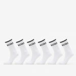 Hugo Boss 6-Pack QS Stripe CC Socks White - Suurus 39-42 (50510168-100 Sokid)