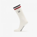 Fred Perry Tipped Sports Sock Snow White/ Burnt Red/ Navy - Suurus 39-42 (C1150 T60 Sokid)