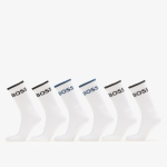 Hugo Boss 6-Pack QS Stripe Socks White - Suurus 43-46 (50510168-967 Sokid)