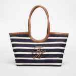 Tommy Hilfiger Th Elev Summer Tote Stripe Stripe Blue/ Cognac (AW0AW18400 0GY Kotid)