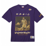 Mitchell & Ness NBA Heavyweight Premium Player Tee Vintage Logo Los Angeles Lakers Ervin Magic Johnson - Suurus Universaalne (TCRW6611-LALYYEJSPURP T-s&auml;rgid)