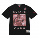 Mitchell & Ness NBA Heavyweight Premium Player Tee Vintage Logo Miami Heat Dwyane Wade - Suurus Universaalne (TCRW6611-MHEYYDWABLCK T-s&auml;rgid)