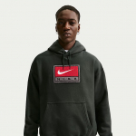 Nike Solo Swoosh Men's Fleece Pullover Hoodie Black Spruce/ White - Suurus XXL (IF1258-317 Džemprid)