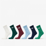 adidas Trefoil Crew Sock Cushion 6-Pack Off White/ Semi Court Green/ Collegiate Green - Suurus XL (JI9504 Sokid)