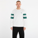 FRED PERRY Peached Tipped Sleeve Sweatshirt Snow White - Suurus XL (M1731 129 Džemprid)