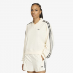 adidas Terry Towel V Neck Long Sleeves Polo Shirt Off White - Suurus XL (KD1401 T-s&auml;rgid)