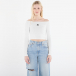 adidas Essentials Rib Off Shoulder Long-Sleeve Top T-Shirt White - Suurus XS (KE3153 T-s&auml;rgid)