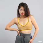 Puma V-Neck Velour Crop Top Yellow - Suurus XS (575736 03 T-s&auml;rgid)