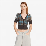 adidas Checked V-Neck Shirt With Buttons Multicolor - Suurus XS (KW4548 T-s&auml;rgid)