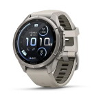 fenix 9 Pro &ndash; inReach, 43mm, Titanium with Fog Grey/Dark Sandstone Silicone Band