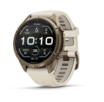 fenix 9 Pro &ndash; 43mm, Autumn Gold Titanium with Cream/French Grey Silicone Band