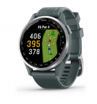 Garmin Approach S44 k&auml;ekell, h&otilde;bedane alumiiniumraam, h&otilde;bedane silikoonrihmaga