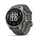 fenix 9 &ndash; 43mm, Titanium with Pebble Grey Silicone Band