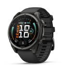 fenix 9 &ndash; 47mm, Carbon Grey DLC Titanium with Black Silicone Band