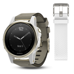 Garmin fēnix 5S Sapphire - Champagne with grey suede band