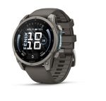 fenix 9 &ndash; 47mm, Titanium with Pebble Grey Silicone Band
